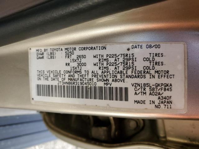 Photo 14 from auction – 2001 TOYOTA 4RUNNER SR with VIN JT3HN86R319045010