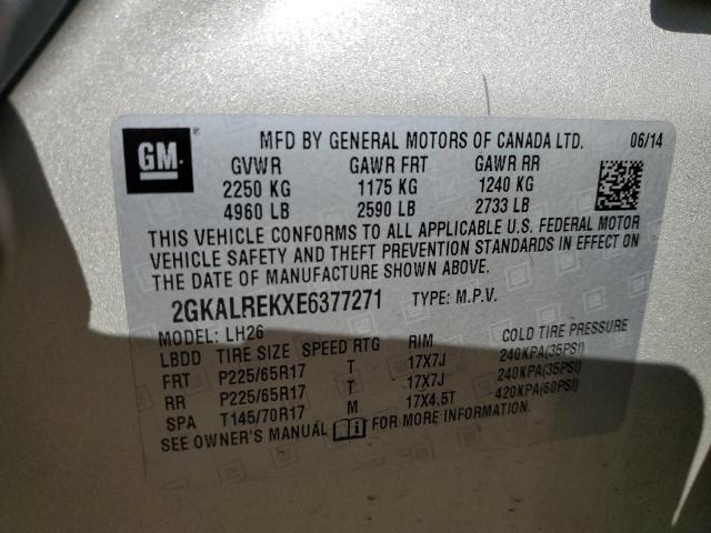 Photo 14 from auction – 2014 GMC TERRAIN SL with VIN 2GKALREKXE6377271