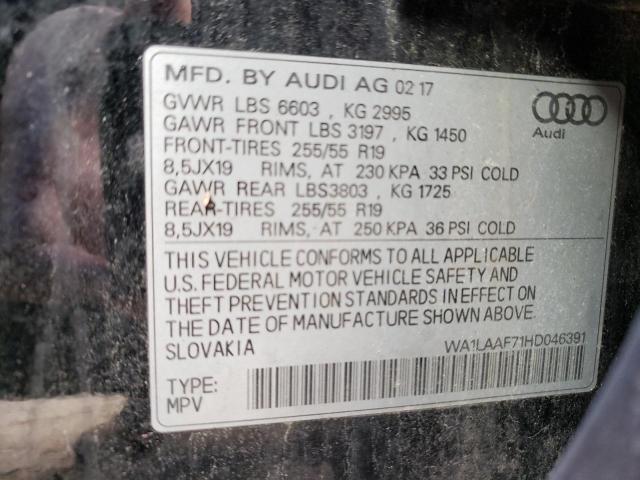Photo 14 from auction – 2017 AUDI Q7 PREMIUM with VIN WA1LAAF71HD046391