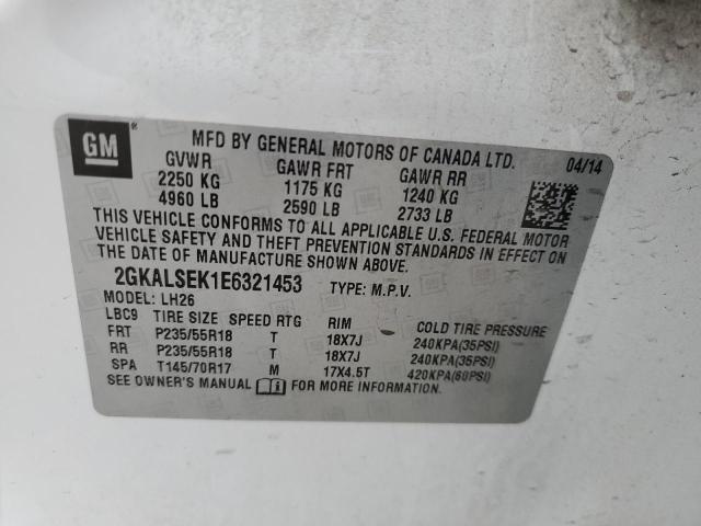 Photo 14 from auction – 2014 GMC TERRAIN SL with VIN 2GKALSEK1E6321453
