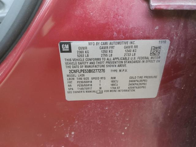 Photo 14 from auction – 2011 CHEVROLET EQUINOX LT with VIN 2CNFLPE53B6277276