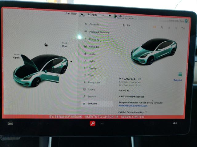 Photo 9 from auction – 2019 TESLA MODEL 3 with VIN 5YJ3E1EB4KF385095