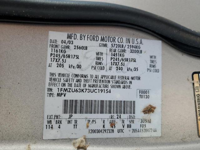 Photo 14 from auction – 2003 FORD EXPLORER X with VIN 1FMZU63K73UC19154