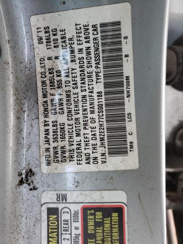 Photo 14 from auction – 2012 HONDA INSIGHT EX with VIN JHMZE2H77CS001188