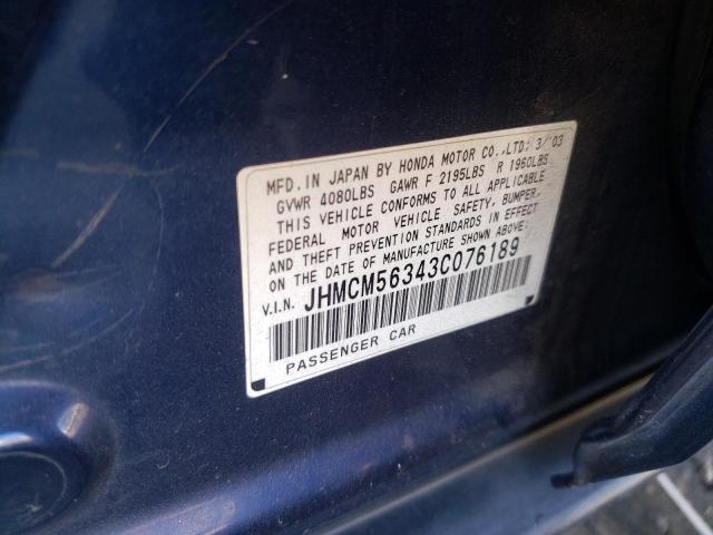 Photo 14 from auction – 2003 HONDA ACCORD LX with VIN JHMCM56343C076189