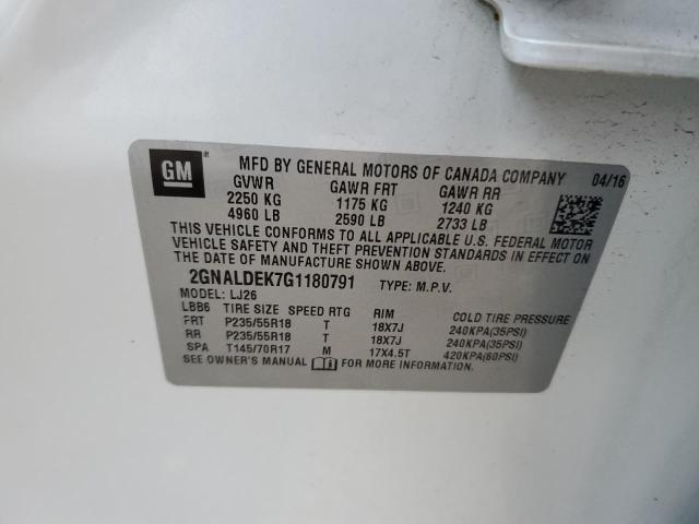 Photo 14 from auction – 2016 CHEVROLET EQUINOX LT with VIN 2GNALDEK7G1180791
