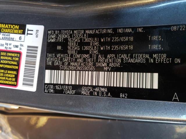 Photo 14 from auction – 2022 TOYOTA HIGHLANDER with VIN 5TDGZRBH3NS590565