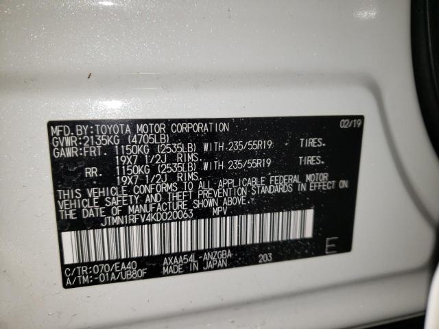Photo 14 from auction – 2019 TOYOTA RAV4 LIMIT with VIN JTMN1RFV4KD020063