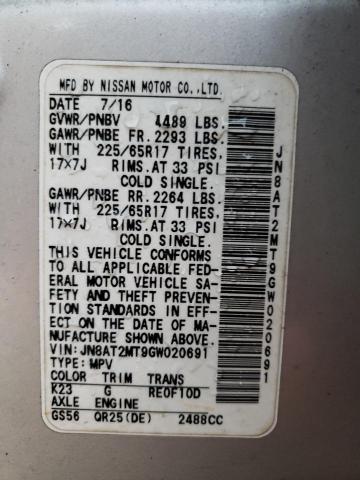 Photo 14 from auction – 2016 NISSAN ROGUE S with VIN JN8AT2MT9GW020691