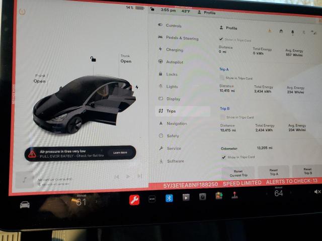 Photo 9 from auction – 2022 TESLA MODEL 3 with VIN 5YJ3E1EA8NF188250