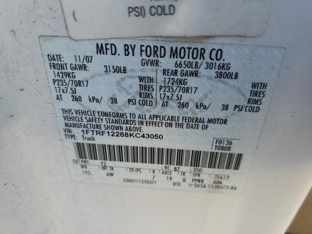 Photo 10 from auction – 2008 FORD F150 with VIN 1FTRF12288KC43050