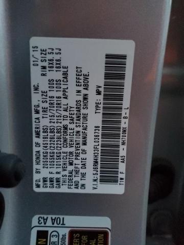 Photo 14 from auction – 2015 HONDA CR-V LX with VIN 5J6RM4H33FL036736
