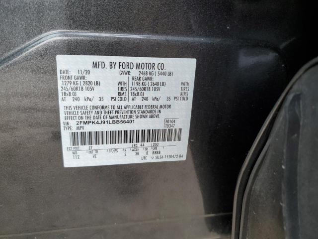 Photo 14 from auction – 2020 FORD EDGE SEL with VIN 2FMPK4J91LBB56401