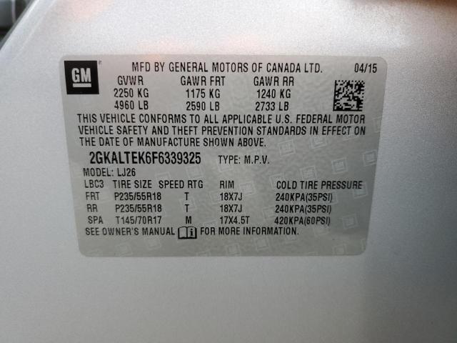Photo 14 from auction – 2015 GMC TERRAIN SL with VIN 2GKALTEK6F6339325