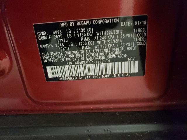 Photo 10 from auction – 2018 SUBARU OUTBACK 2. with VIN 4S4BSAFCXJ3302174