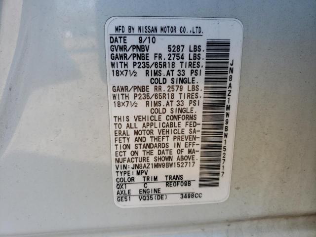 Photo 14 from auction – 2011 NISSAN MURANO S with VIN JN8AZ1MW9BW152717