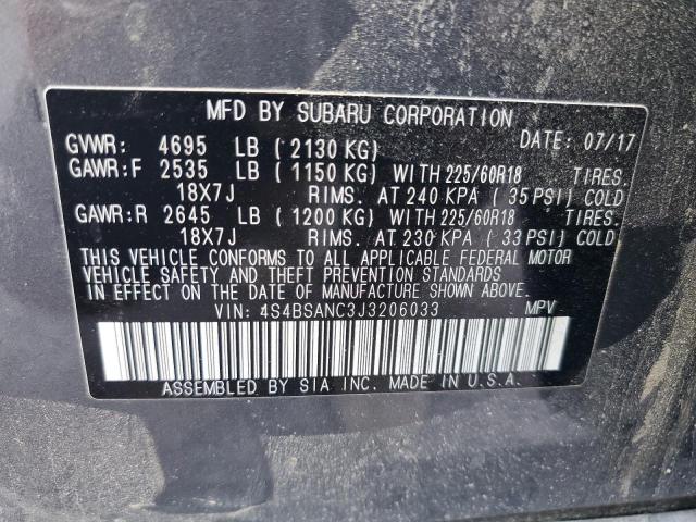 Photo 10 from auction – 2018 SUBARU OUTBACK 2. with VIN 4S4BSANC3J3206033