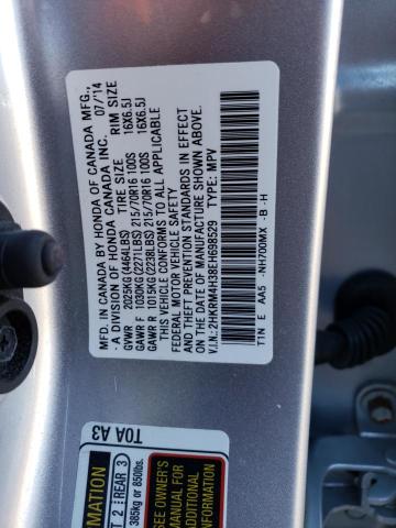Photo 14 from auction – 2014 HONDA CR-V LX with VIN 2HKRM4H38EH698529