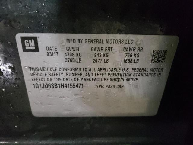 Photo 14 from auction – 2017 CHEVROLET SONIC LT with VIN 1G1JD6SB1H4155471