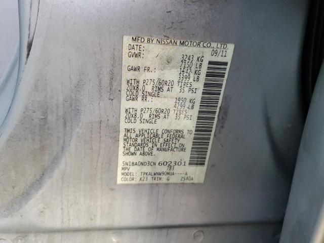 Photo 14 from auction – 2012 NISSAN ARMADA SV with VIN 5N1BA0ND3CN602301