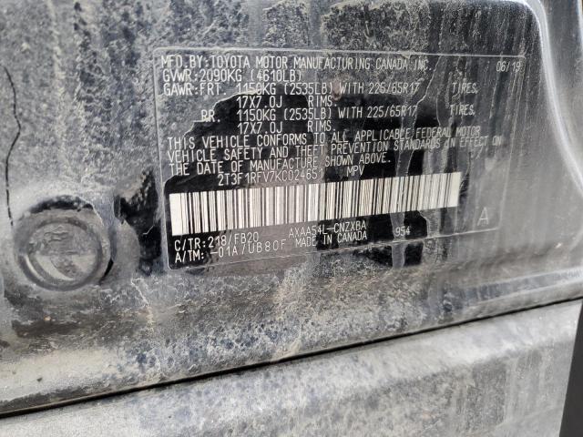 Photo 14 from auction – 2019 TOYOTA RAV4 LE with VIN 2T3F1RFV7KC024651