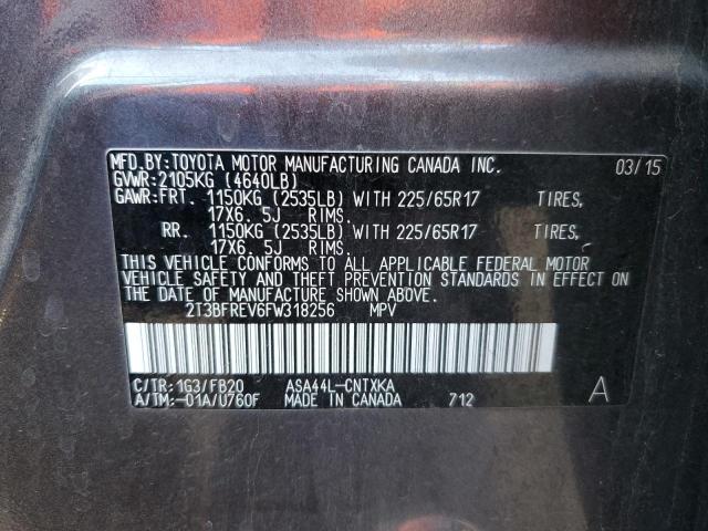 Photo 14 from auction – 2015 TOYOTA RAV4 LE with VIN 2T3BFREV6FW318256