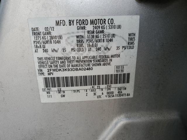 Photo 14 from auction – 2013 FORD EDGE LIMIT with VIN 2FMDK3K93DBA02480