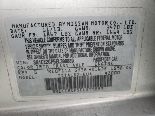 Photo 14 from auction – 2014 NISSAN VERSA NOTE with VIN 3N1CE2CP5EL399889