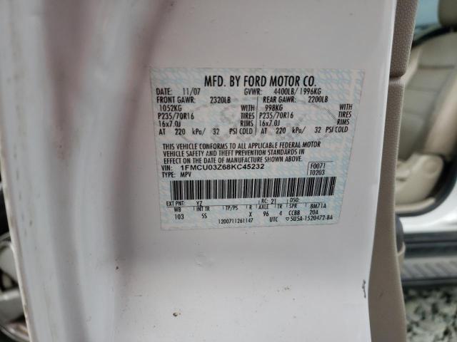 Photo 14 from auction – 2008 FORD ESCAPE XLT with VIN 1FMCU03Z68KC45232