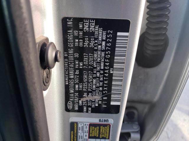 Photo 14 from auction – 2015 KIA SORENTO LX with VIN 5XYKT4A64FG576252