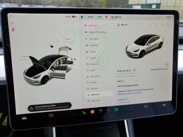 Photo 9 from auction – 2019 TESLA MODEL 3 with VIN 5YJ3E1EB2KF406834