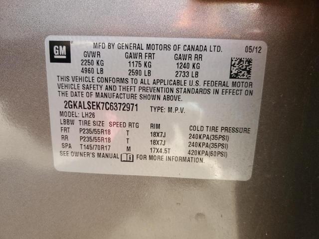 Photo 14 from auction – 2012 GMC TERRAIN with VIN 2GKALSEK7C6372971