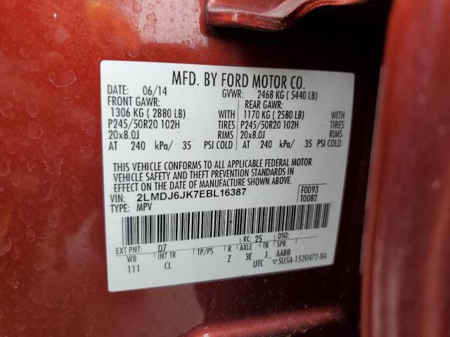 Photo 14 from auction – 2014 LINCOLN MKX with VIN 2LMDJ6JK7EBL16387