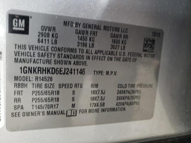 Photo 14 from auction – 2014 CHEVROLET TRAVERSE L with VIN 1GNKRHKD6EJ241146