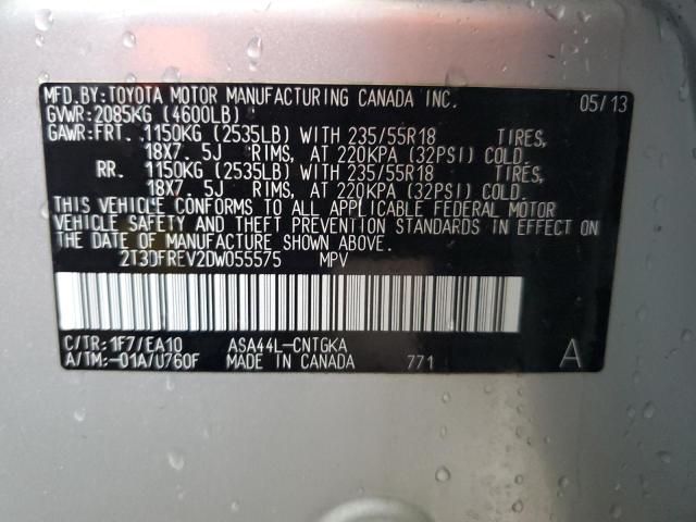Photo 14 from auction – 2013 TOYOTA RAV4 LIMIT with VIN 2T3DFREV2DW055575