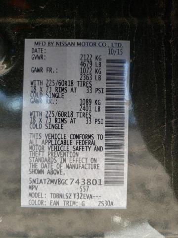Photo 14 from auction – 2016 NISSAN ROGUE S with VIN 5N1AT2MV8GC743801