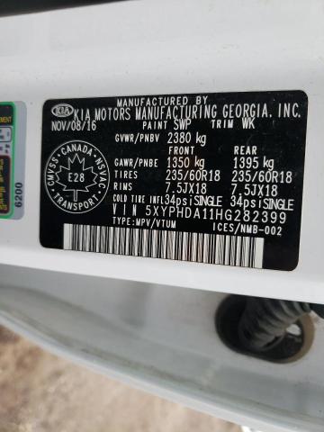 Photo 14 from auction – 2017 KIA SORENTO EX with VIN 5XYPHDA11HG282399