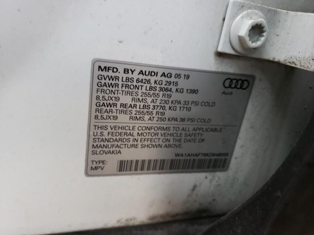 Photo 14 from auction – 2019 AUDI Q7 PREMIUM with VIN WA1AHAF76KD046008
