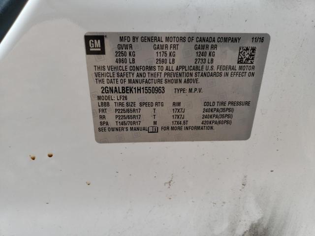 Photo 14 from auction – 2017 CHEVROLET EQUINOX LS with VIN 2GNALBEK1H1550963