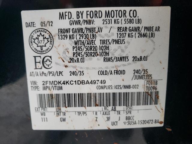 Photo 14 from auction – 2013 FORD EDGE LIMIT with VIN 2FMDK4KC1DBA49749
