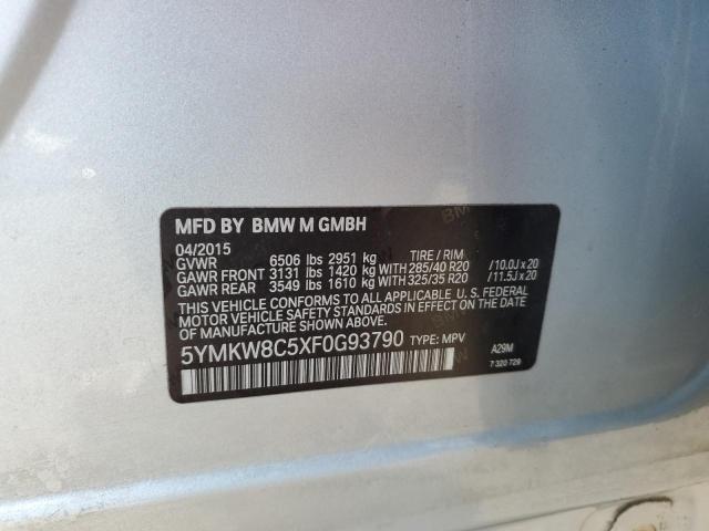 Photo 14 from auction – 2015 BMW X6 M with VIN 5YMKW8C5XF0G93790