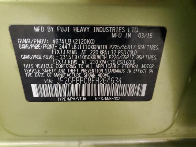 Photo 14 from auction – 2015 SUBARU XV CROSSTR with VIN JF2GPBPC8FH264634
