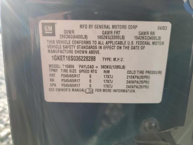 Photo 14 from auction – 2003 GMC ENVOY XL with VIN 1GKET16S036228288