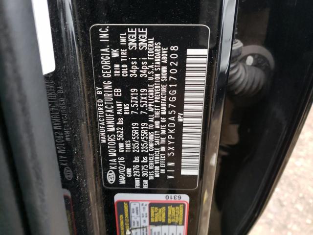 Photo 14 from auction – 2016 KIA SORENTO SX with VIN 5XYPKDA57GG170208