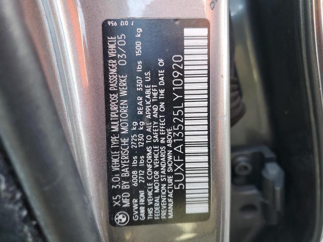 Photo 14 from auction – 2005 BMW X5 3.0I with VIN 5UXFA13525LY10920
