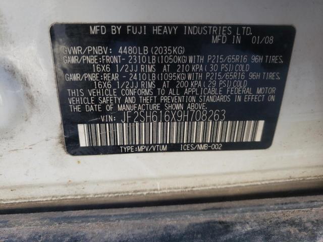 Photo 10 from auction – 2009 SUBARU FORESTER 2 with VIN JF2SH616X9H708263