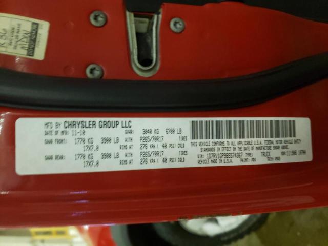 Photo 10 from auction – 2011 DODGE RAM 1500 with VIN 1D7RV1GP9BS574367