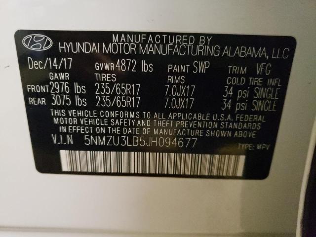 Photo 14 from auction – 2018 HYUNDAI SANTA FE S with VIN 5NMZU3LB5JH094677