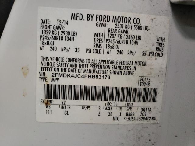 Photo 14 from auction – 2014 FORD EDGE SEL with VIN 2FMDK4JC4EBB83173