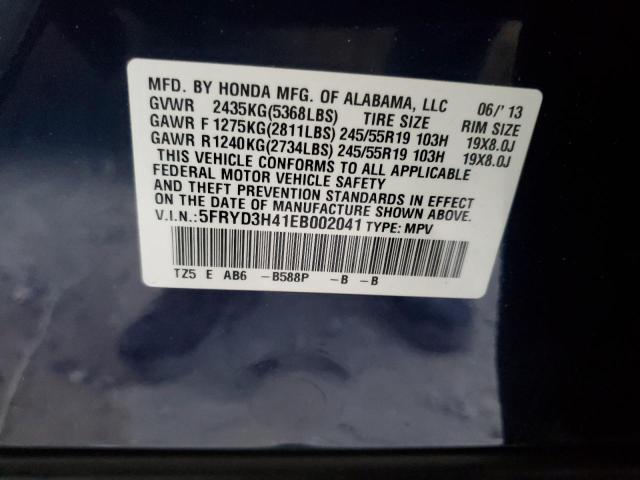 Photo 14 from auction – 2014 ACURA MDX TECHNO with VIN 5FRYD3H41EB002041